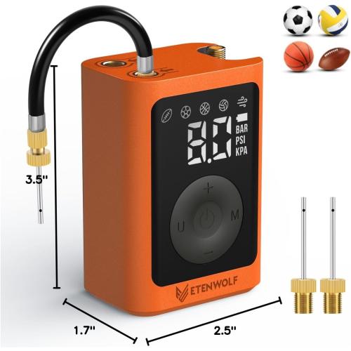 ETENWOLF P300 Plus Ball Pump, Electric Basketball Pump Inflation and Deflation, with 3200 mAh Rechargeable Battery, Air Pump for All Sports Balls