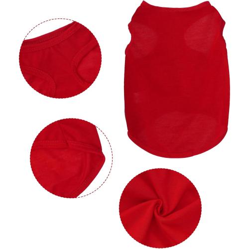 4 Pcs Cat Shirts Solid Color Dog Clothes Summer Sleeveless Pet T Shirts for Small Pet Dogs Cat (Black,Grey,Red,Orange, Medium)