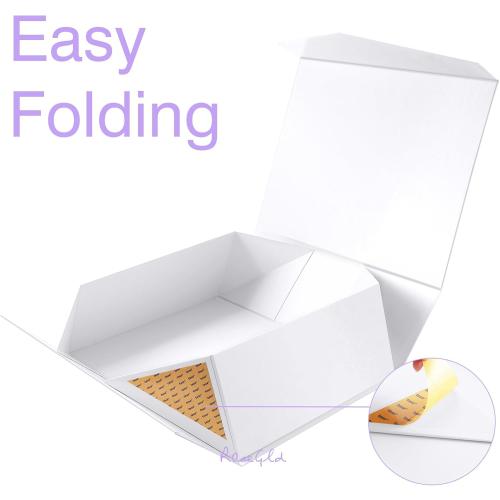 ROSEGLD Extra Large Gift Box 20x16x7.2 Inches, Giant White Magnetic Gift Box with lids for Presents, Bridesmaid Proposal Box (Glossy White)
