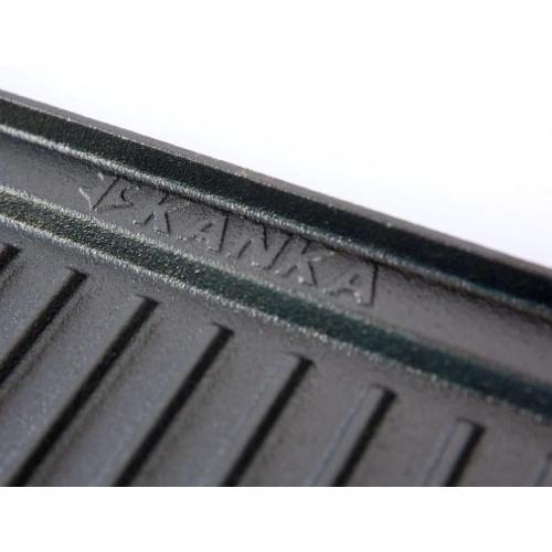 KANKA Grill Cast Iron Griddle - Extra Large Reversible Double-Sided Griddle for Gas Stove, BBQ Grill Plate, Flat Top Skillet for Stove Top, Outdoor Grill - 19.7in x 10.23in, Pre-Seasoned, Black