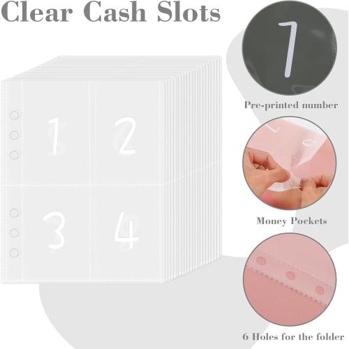 2 Pack 100 Envelopes Money Saving Challenge, Cash Budget Planner A5 Binder