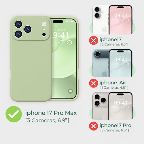 Ktele Magnetic for iPhone 17 Pro Max Case [Compatible with Magsafe] [Premium Silicone Satin-Smooth Touch] Slim Shockproof Anti-Scratch Microfiber Lining Case, 6.9 inch, Matcha