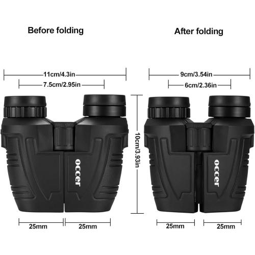 Occer 12x25 Compact Binoculars for Adults and Kids, Large Eyepiece Waterproof Binocular with Low Light Vision,High Powered Easy Focus Binoculars for Bird Watching,Outdoor Hunting,Travel,Sightseeing