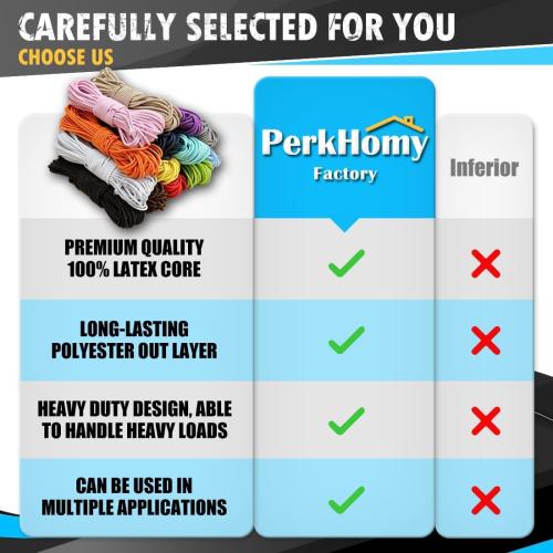 1 PCS ORANGE PerkHomy Bungee Shock Cord Rope Marine Grade Heavy Duty Polyester Bungie Elastic Stretch String for Kayak Strap Tarp Tie Down Canopy Boating Camping Tent Crafting Patio （Orange-3/16 x 50'）