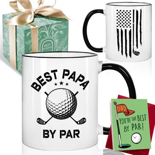 Father’s Day Golf Gifts for Dad - Best Papa by Par Coffee Mug 11oz, Golf Gift for Men, Gifts for Dad, Birthday Golfing Gift for Men Father Papa Pop