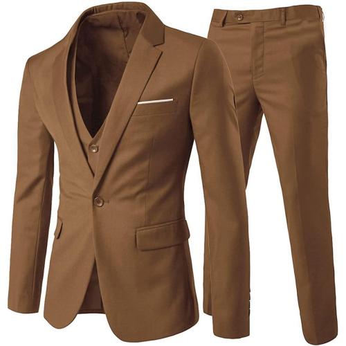 Size XL... Cloudstyle Mens 3-Piece Suit Notched Lapel One Button Slim Fit Formal Jacket Vest Pants Set