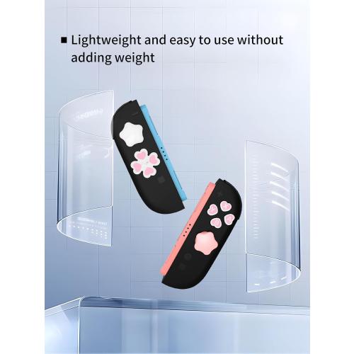 Silicone Joystick Caps for Nintendo Switch 2,WUNIAK Directional Silicone Colorful Button Covers Star Design, Non-Slip Keycaps and DIY Button Repair Kit,Pink and White Suit