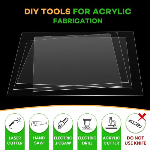 VOISEN 2 Pack Plexiglass Sheets 1/8 Inch Thick, 24X36 Plexi Glass Panel,Plastic Sheet for Crafts,Signs, Display Cases, Sneeze Guard, Cut with Engraver,Power Saw or Hand Tools