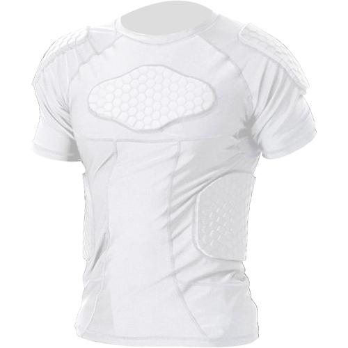 Mens Padded Compression Shirt Football Rib Protectors 6-Football Pads Chest Protector Padded Shirt Protective Gear for Football Baseball Basketball