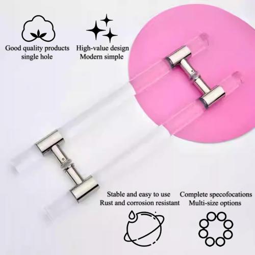24 in Large Door Handle，Clear H Shape Long Push Pull Glass Double Sided Acrylic Sliding Commercial No Lock Crystal for Barn Bathroom Shower Patio Kitchen