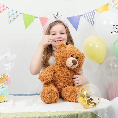 Brown 18 Tezituor Small Teddy Bear Stuffed Animals 18inch, Cute Teddy Bear Plush Toys for Kids Girl Boy, Valentines Bear Plushie Gift for Girlfriend Boyfriend Women Wife, Brown