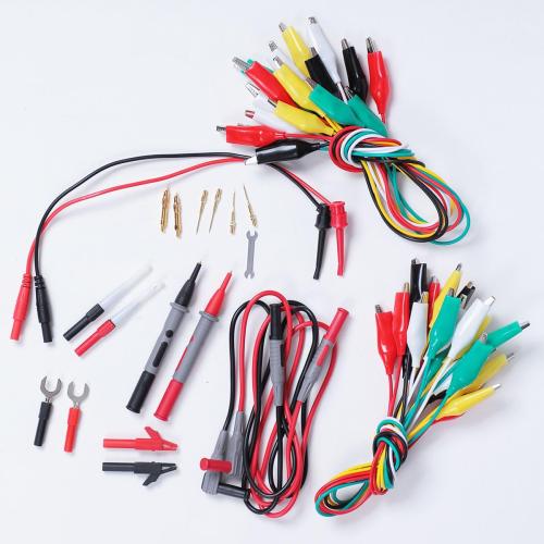 TKDMR 45 Pcs Multimeter Leads Kit, Professional and Upgraded Test Leads Set with Replaceable Gold-Plated Multimeter Probes, Alligator Clips, Test Hooks,5 Colors Jumper Wires and Back Probe Pins.