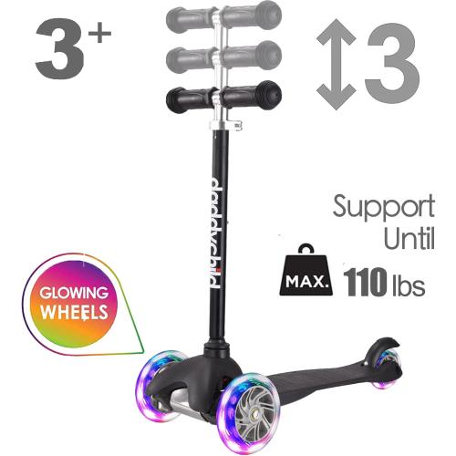 3 Wheel Scooters for Kids, Kick Scooter for Toddlers 3-6 Years Old, Boys and Girls Scooter with Light Up Wheels, Mini Scooter for Children