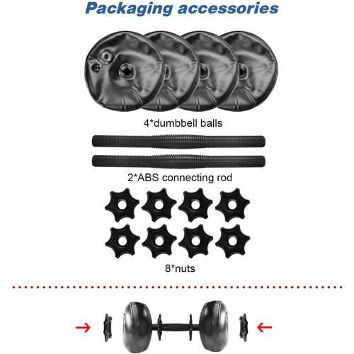 Water Filled Dumbbells Set - Water Filled Weights - Portable Travel Weights - Weights Adjustable Dumbbells - Portable Fitness Equipment - Strength Training - Fitness and Shaping