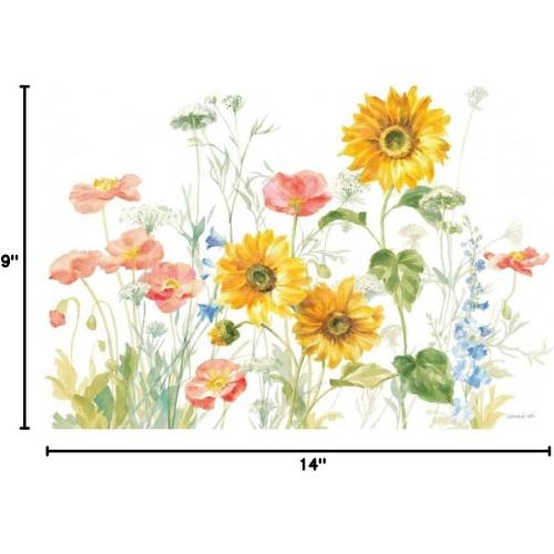 ArtDirect Floursack Florals on White I 14x9 UnFramed Art Print Poster Ready for Framing by Nai, Danhui
