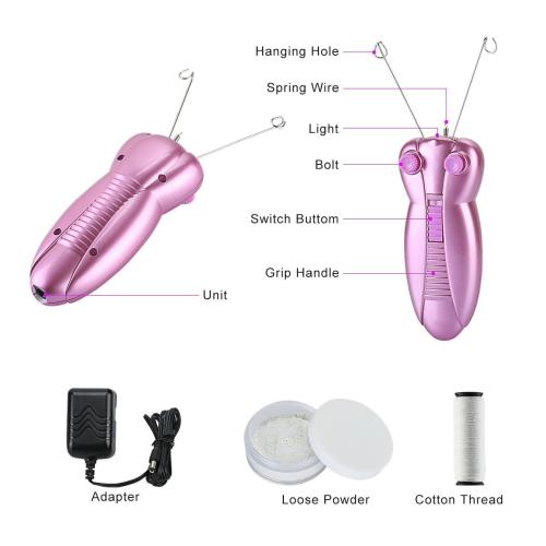 WAYCOM Ladies Facial Hair Remover Electric Women's Beauty Epilator Facial Threading Hair Removal Shaver Face Massager Pull Faces Delicate Device Depilation -Birthday Christmas Day Present(Purple)