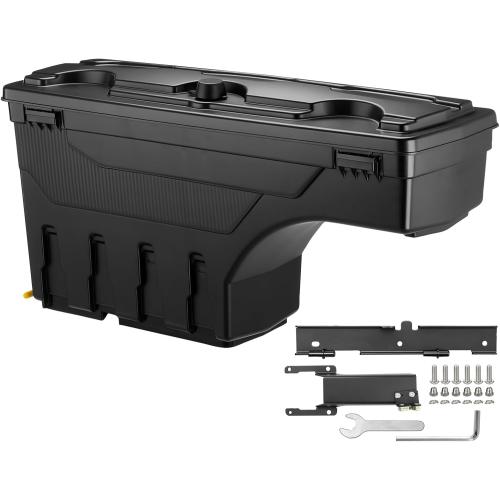 GEARLAST Truck Bed Storage Box With Password Lock For 2015-2025 Ford F-150, Drivers Side,30L, Black