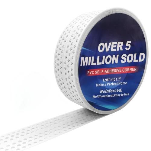 Drywall Corner Tape Self-Adhesive - Drywall Corner Bead, Auxiliary Positioning PVC Corner Tape, for Inside and Outside Corner(1.96 x 131′)