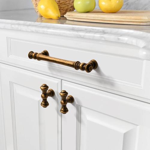 Asidrama 10 Pack 5 Inch(128mm) Antique Brass Kitchen Cabinet Handles, Vintage Retro Cabinet Pulls Kitchen Cabinet Hardware for Cupboard Drawer Pulls