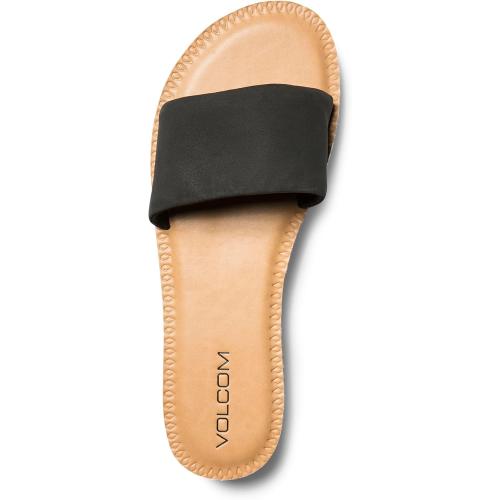 Volcom Women's Simple Synthetic Leather Strap Slide Sandal (SIZE 7.5)