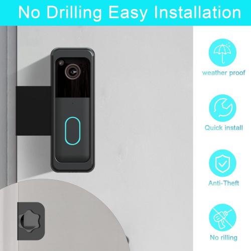 Anti-Theft Blink Doorbell Door Mount,No-Drill Mounting Bracket for Blink Doorbell Camera 2nd Gen 2025 (Not for 1st Gen 2022) Easy to Install Blink Video Doorbell Accessories