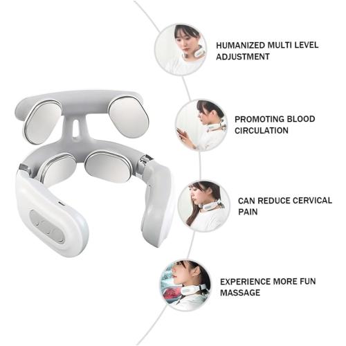 Vitality Magic Pro 2.0 Neck Massager, 4-Head Magic Pro 2.0 Neck Massage,with 6 Vibration Modes & 15 Intensity Levels,Promote Muscle Relaxation for Women Men Gifts（1）