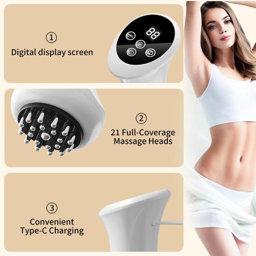 Handheld Electric Lymphatic Drainage Massager: Body Sculpting Machine and Anti Cellulite Massage Tool for Cellulite & Stretch Marks with Microcurrent Red Light Heat & Vibration