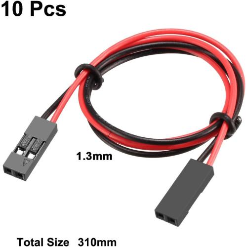 uxcell Female to Female 2P Jumper Wire 2.54mm Pitch 31cm 10pcs