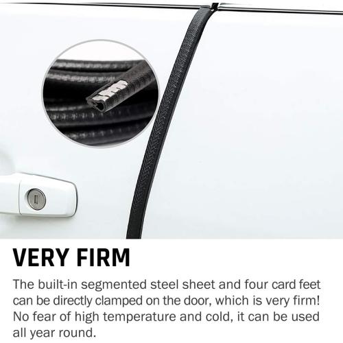 Universal Car Door Guards 33Ft(10M), Rubber U Shape Edge Trim Protection Strip, Black No-Glue Design Fits Most Vehicles