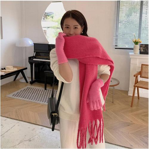 OUNIYA Large Chunky Scarf Oversized Fluffy Scarves Blanket Big Wool Thick Winter Warm