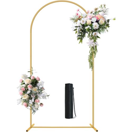 Metal Arch Backdrop Stand 7.2FT Gold Wedding Balloon Arched Backdrop Stand Square Arch Frame for Birthday Party Bridal Baby Shower Ceremony Decoration
