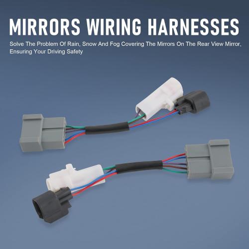 JDMSPEED New Mirrors Power Heated Upgrade Harness Adapter LH RH Pair Set Replacement For Ford Excursion 2000-01, Replacement For Ford F250 F350 F450 F550 1999 2000 2001 2002 2003 Mirror Wiring Adapter