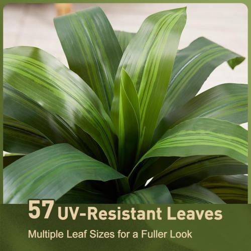 VeriNatural 5FT Artificial Dracaena Tree - UV Resistant Faux Tropical Plant, Potted Fake Tree with Taper Planter & Pebbles - Indoor Outdoor Greenery for Home, Porch, Living Room, Bedroom Decor, VN127