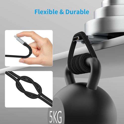 Umefly 1.5ft USB C Cable, Braided USB 2.0 Type A to Type C Charging Cord, 18 Inches, Compatible with iPhone 15 Pro/Max, Samsung Galaxy S23 Ultra, Google Pixel, Short USB C Cable for Car