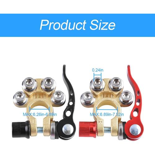 Moly Magnolia 2PCS 4-Way Quick-Release Car Battery Terminal Connectors