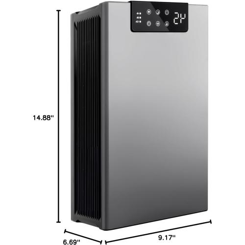 KeepGlad Dehumidifier, 98 OZ Dehumidifiers for Home(1000sq.ft), Auto Shut Off Dehumidifier for Basement Bedroom Bathroom, gray