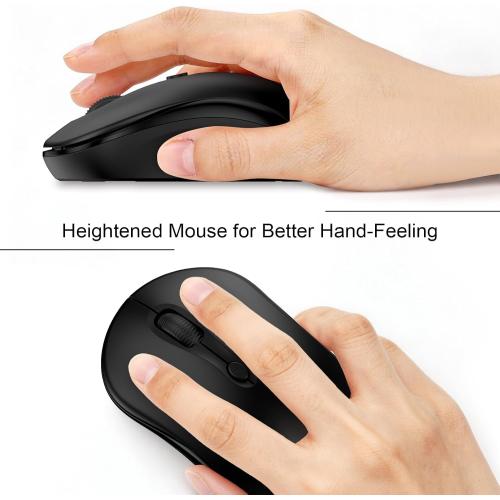 USB Wireless Mouse for Laptop, Mac, PC, Desktop, Office Use, 2.4GHz Wireless Computer Mice With USB-A Receiver, 3 Adjustment Levels 800/1200/1600 DPI, Portable Cordless Computer Mice Long Battery Life