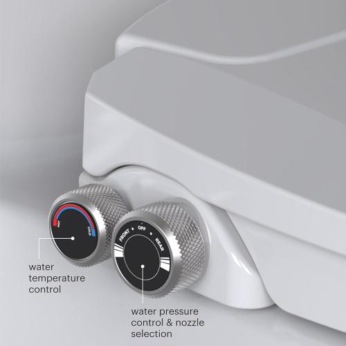 Brondell Swash Bidet Toilet Seat, Non-Electric, Dual Temperature, Fits Round Toilets, White – Dual Nozzle System – with Easy Installation