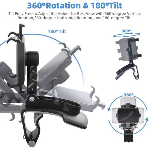 FONKEN Car Phone Mount, [2 Pack] Cell Phone Holder for Car 360 Degree Rotation Dashboard Clip Mount Car Phone Holder Compatible for iPhone 11 13/12 pro Max 8 8Plus Samsung S10 S9 S8 4~7 Smartphones