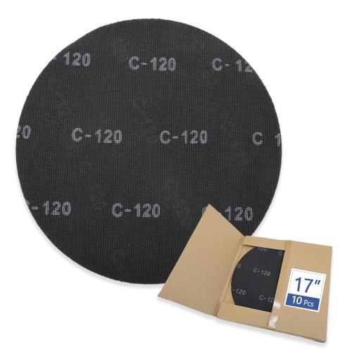 HUAALIUCHE 17 Sanding Screen Discs - Mesh Floor Sanding Screen - Black Silicon Carbide - for Wood Floors (10 Pack, 120 Grit)