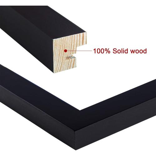 12x18 Inch Picture Frame Poster Frames Set of 2,Made of Soild Wood Wall Mount Vertically or Horizontally 12 x 18 Photo Frame Black