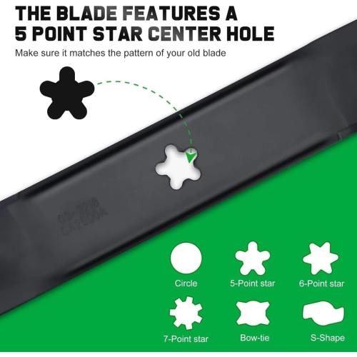 Eaglerich 3-in-1 Mulching Blade 134149 for 42 Inch Deck Mowers, Replace 532134149 & 422719, 5 Point Star Center Hole, 2 Pack