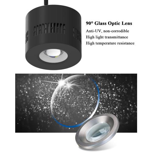 Lominie Aquarium LED Light 10 Gallon Fish Tank Light Timer Clip on Aquarium Lamp Full Spectrum 80W 6500k for Freshwater Refugium Cube Tank with Gooseneck