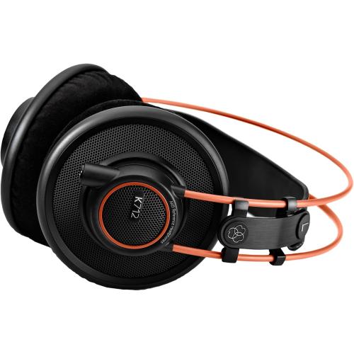 Black and Orange AKG Pro Audio K712 PRO Over-Ear Open Reference Studio Headphones, Black, 4.76 x 7.83 x 4.45 inches (2458X00140)
