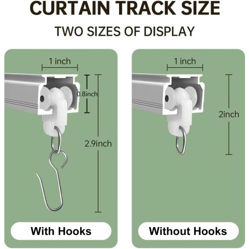 Ceiling Curtain Tracks 18FT,Curtain Track Wall Mount,Ceiling Mounted Sliding Door Curtains Rails Outdoor Extra Long Curtains Rod Room Divider Track for Living Bedroom with Hooks,White