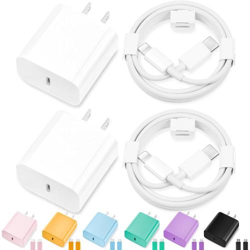 iPhone Charger Fast Charging,2Pack 20W Type C Fast Charger Block with [10FT&6FT] USB C to Lightning Cable Compatible for iPhone 14/13/12/11 Pro Max/Xs Max/XR/X,iPad