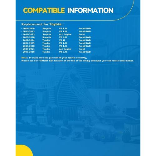 PHILTOP 515202 4WD Front Wheel Hub Assembly Fit for Toyota Tundra 2007-2021, Toyota Sequoia 2008-2018 Wheel Hub Bearings