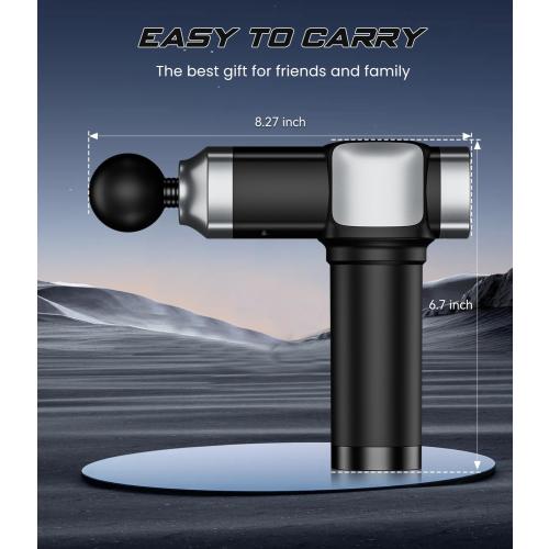 Deep Tissue Massage Gun, Portable Percussion Muscle Massager with 30 Speeds & 6 Attachments, Handheld Electric Back & Neck Massager for Pain Relief