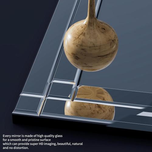 COOL2DAY 48 x 28Frameless Rectangular Wall Mirror,Polished Beveled Edge Decorative Mirrors Modern Wall Decor Mirrors for Bathroom Vanity, Entryway and Living Room