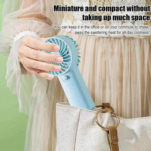 Mini Portable Fan, Personal Desktop Handheld Fan for Outdoor, Travel, Office, Hiking and Camping - (Batteries Not Included) Blue